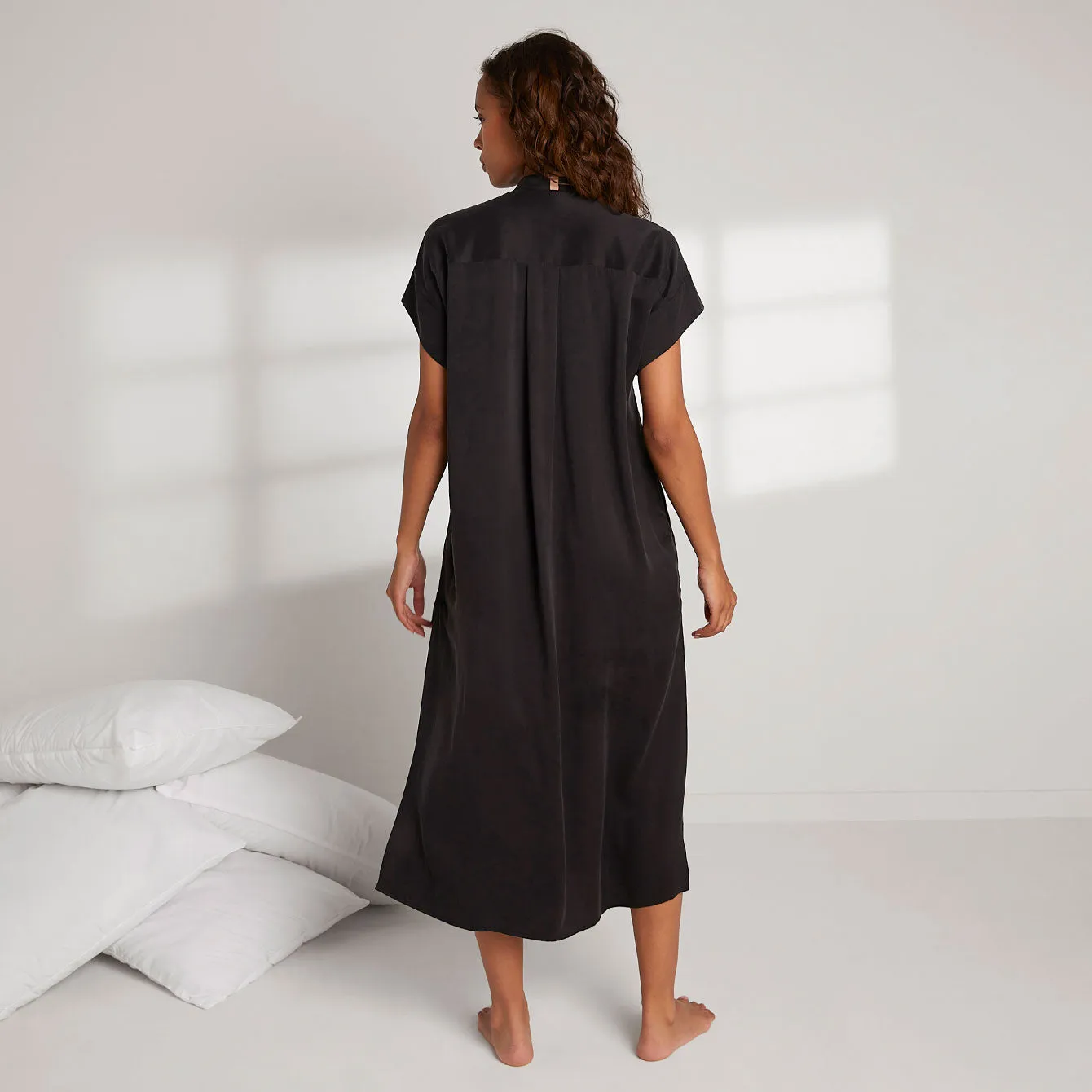 Washable Silk Maxi Pullover Dress