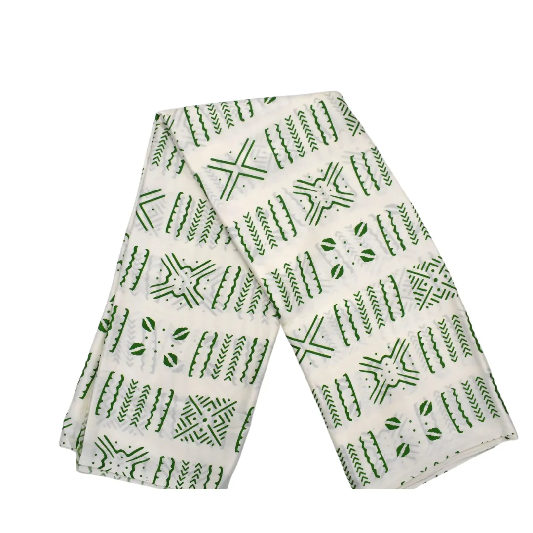 White and Green African Silk - SS39