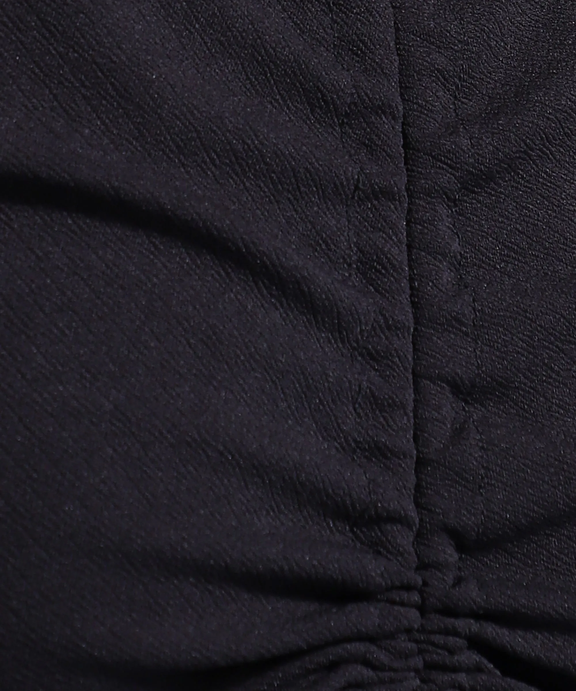 Women Black Colour V-Neck Solid Fitted Top