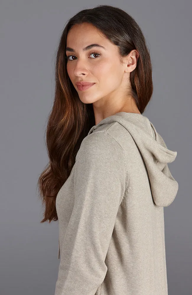 Womens Pure Cotton Knitted Hoodie