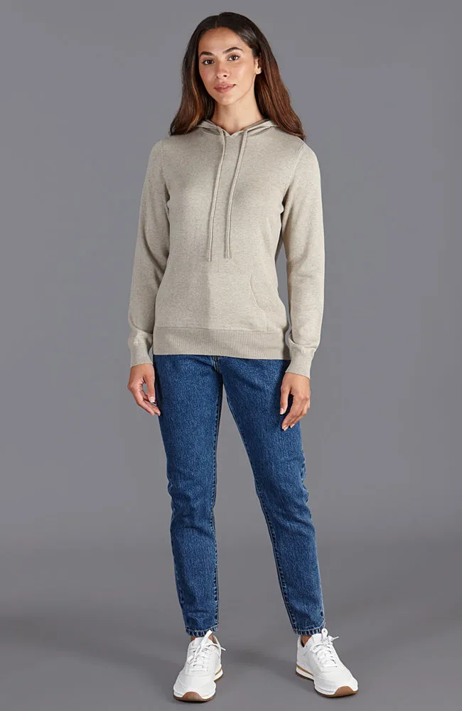 Womens Pure Cotton Knitted Hoodie