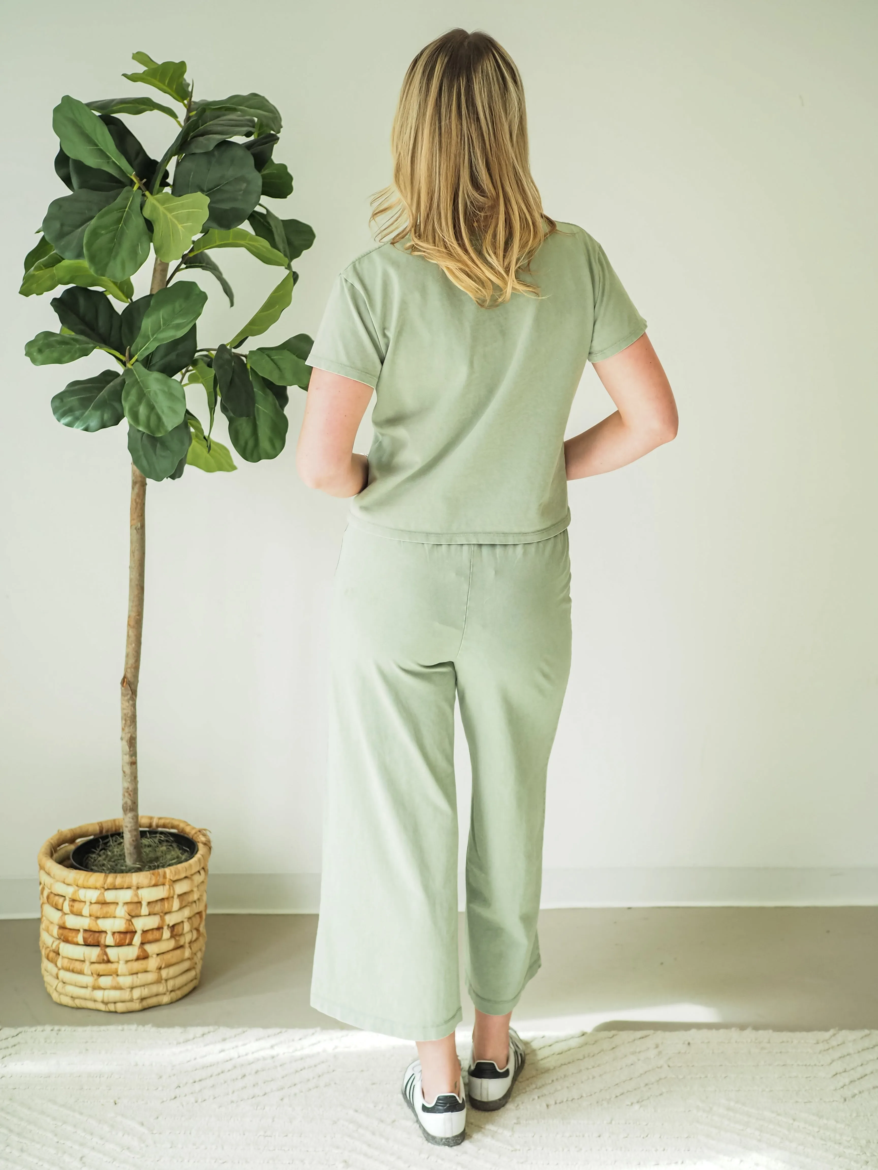 Z Supply Scout Jersey Flare Pant in Avocado
